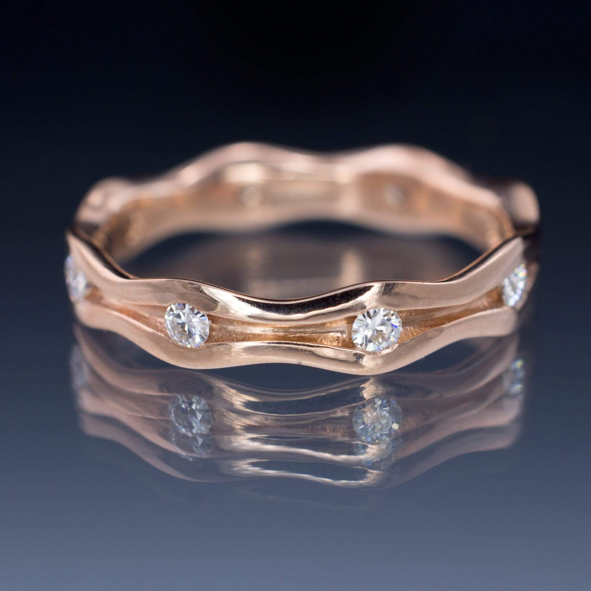 Wave Diamond Eternity Gold Wedding Ring
