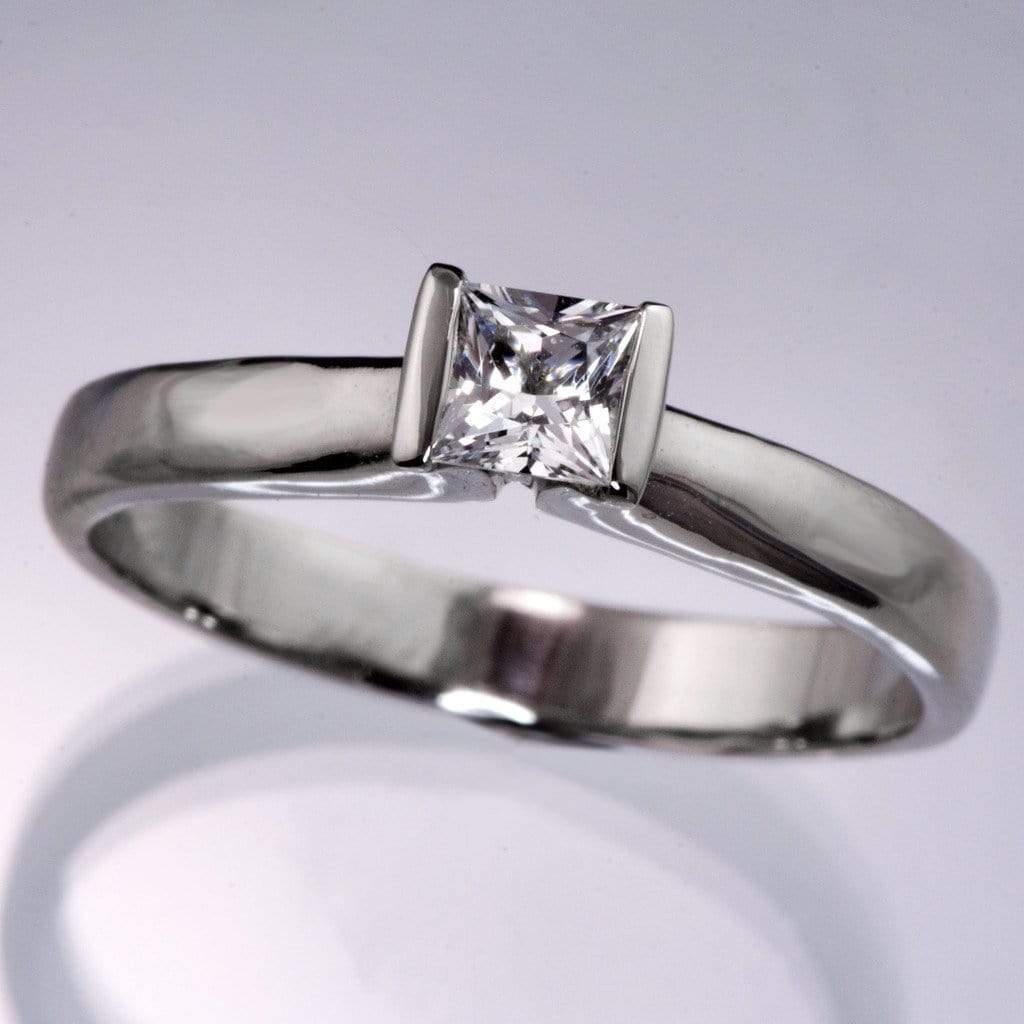 princess cut white sapphire ring