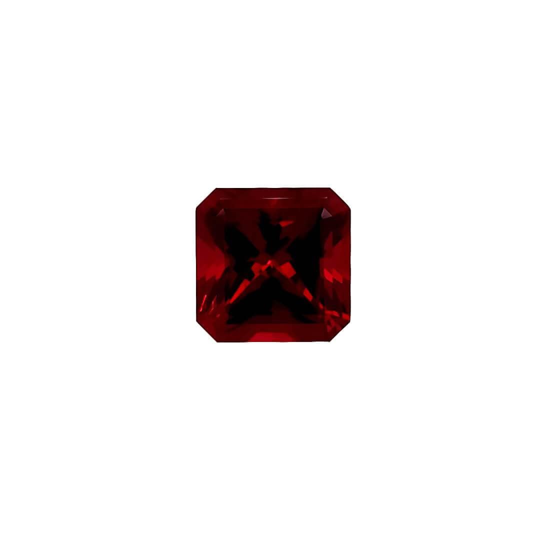 Square Radiant Cut Lab Created Ruby Gemstone