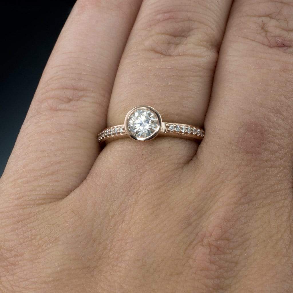 Yellow gold moissanite engagement rings