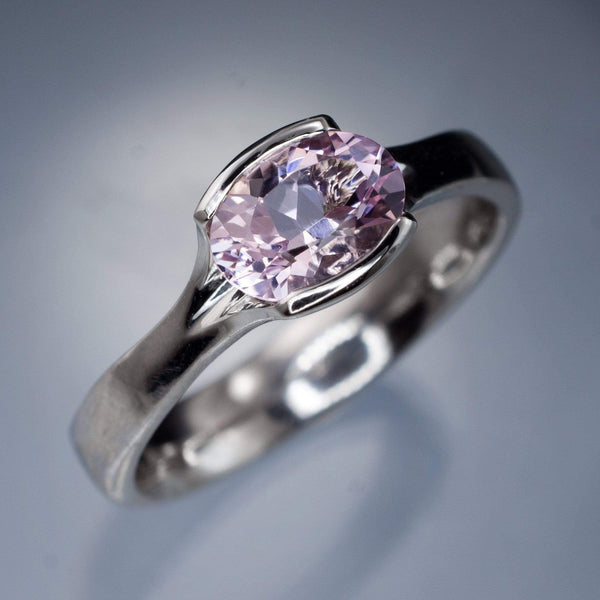 morganite semi-bezel ring