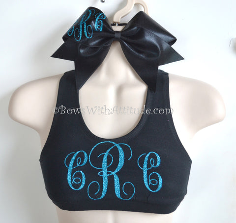 monogrammed sports bra