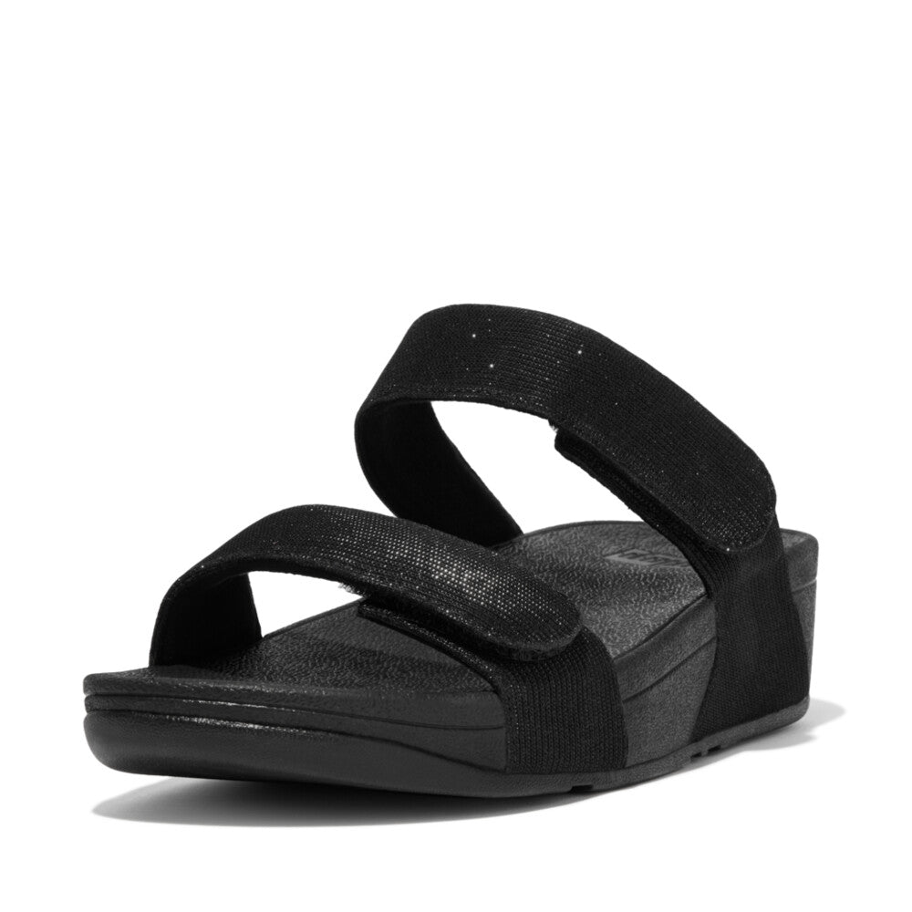 Se Fitflop - Lulu adj. Shimmerlux Slides - 44-0333 - Sort - 40 hos Schou Bertelsen SKO