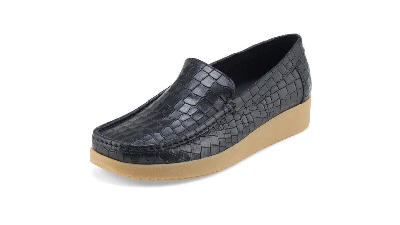 Se Nature Footware - Elin, 23-0528 - Sort Croco - 40 hos Schou Bertelsen SKO