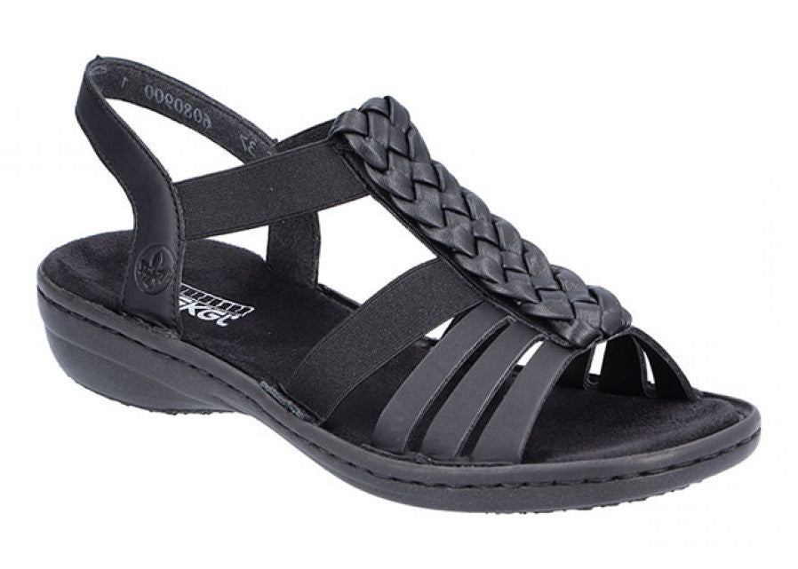 Rieker - Dame sandal, 42-0719 - Sort - 37