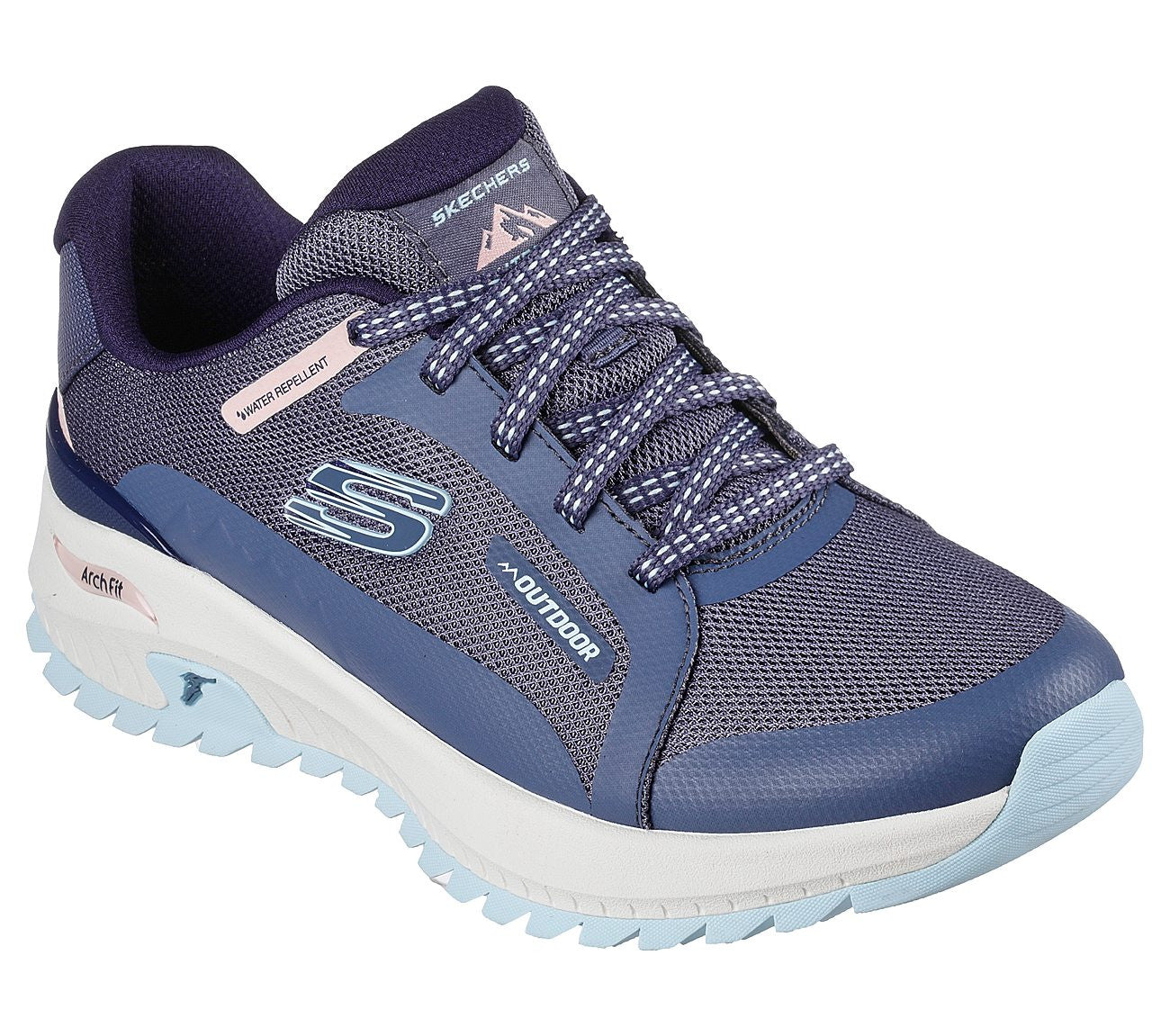 Se Skechers - Womans Arch Fit Discover - 76-0860 - Blå / Lilla - 37 hos Schou Bertelsen SKO