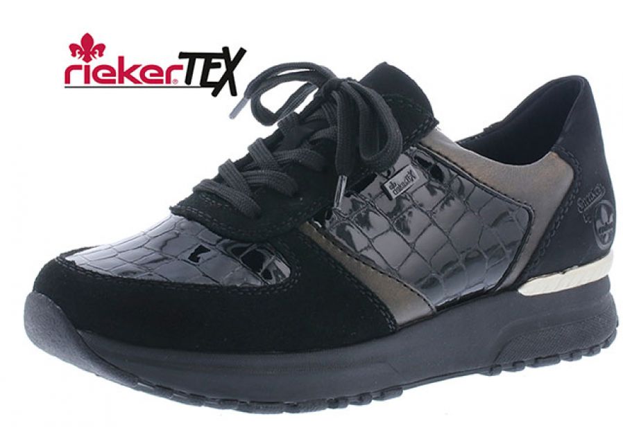 Se Rieker - Sneaker m/tex, 76-0833 - Sort - 42 hos Schou Bertelsen SKO