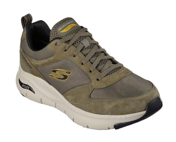 Se Skechers - Mens Arch Fit Waterproof, - Olivengrøn - 48.5 hos Schou Bertelsen SKO