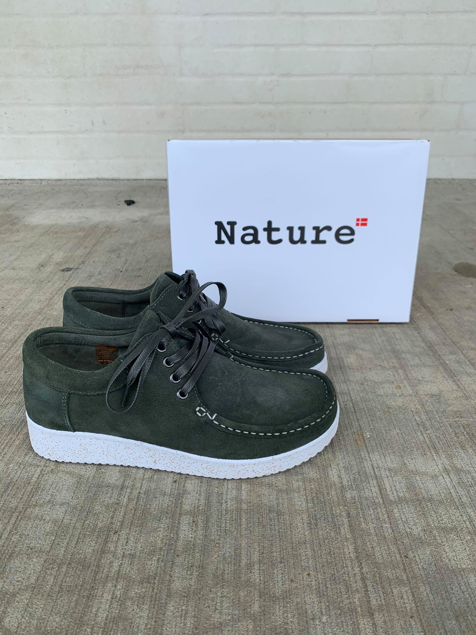 Billede af Nature Footwear, Anna med gummisål - Bottle Green - 37