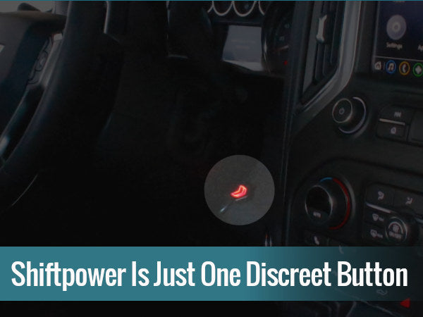 Shiftpower can be controlled with one discreet button OR with our smartphone app