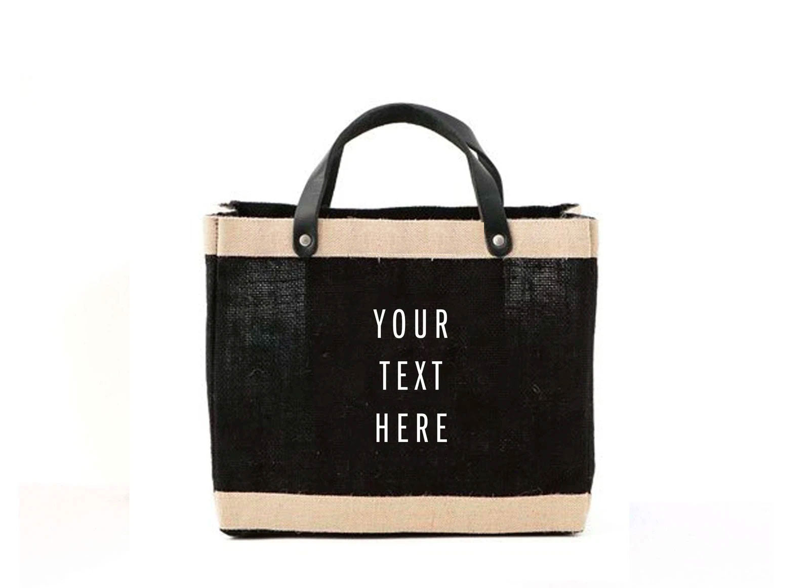 Petite Market Bag in Black with “NEW YORK”