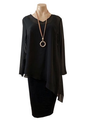 OPM Sheer Long Sleeved Overthrow, Top, OPM - Dressed By Swish