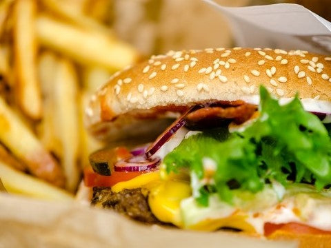 burger fries fast food meal time mistake high fat calories sodium