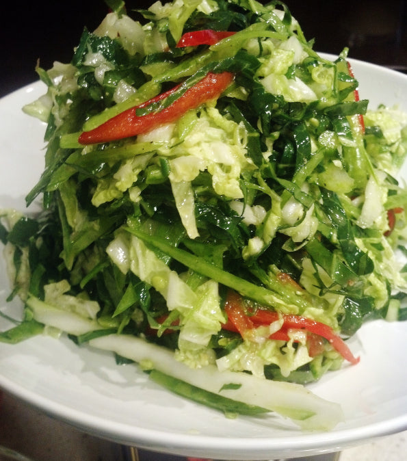 sweet savant collard green slaw - daniel fast recipe