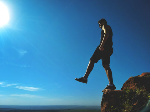 man about to cliff dive