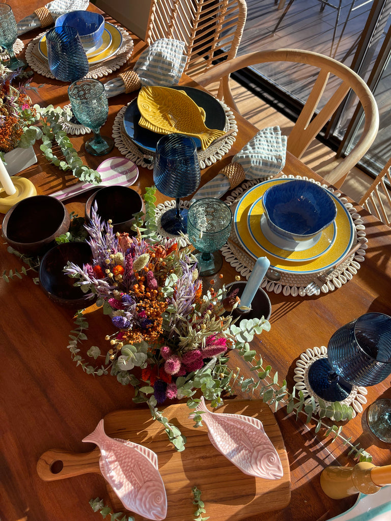 Embrace Summer's Serenity: Styling Your Dining Table with Natural Tones and Bohemian Flair