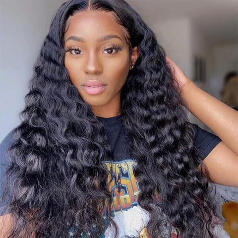 Loose Deep Wave Hair Wig HD Transparent Lace Front Wig T Part Wigs