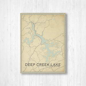 Deep Creek Lake Street Map