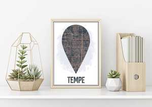 Tempe Arizona City Street Map Print