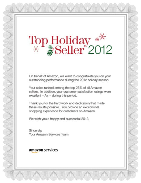 Amazon Holiday Best Seller Award 2012