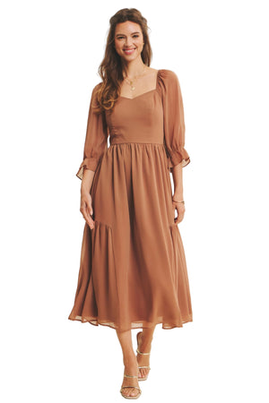 Clara Dress - Mocha Mousse - Mom & Me Boutique