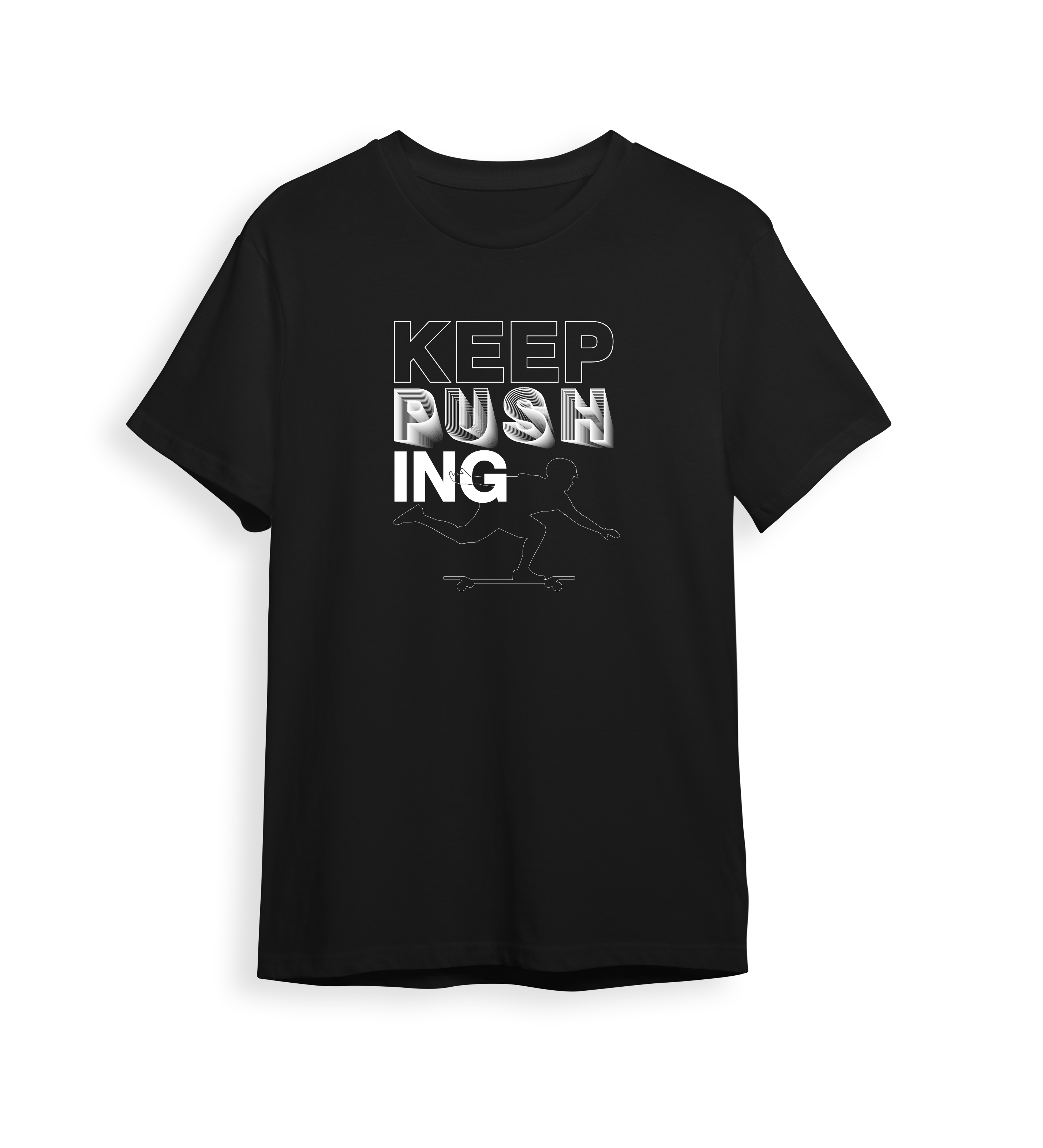 Keep Pushing Blended - DriFit Black Shirt