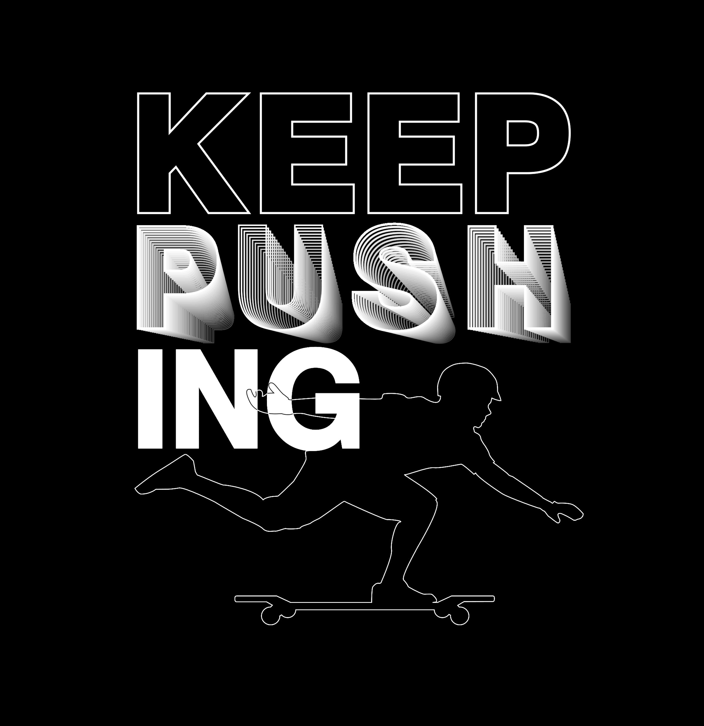 Keep Pushing Blended - DriFit Black Shirt