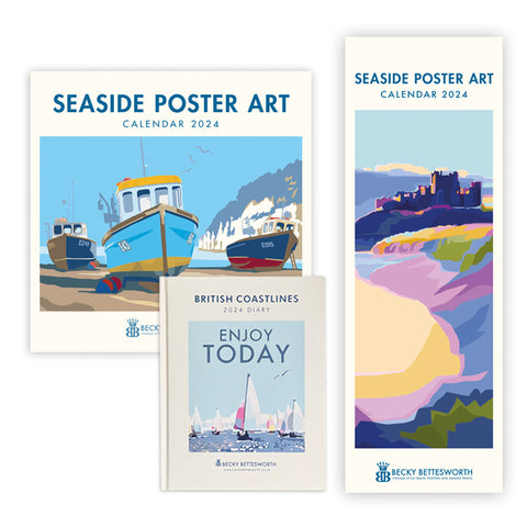 Becky Bettesworth 2024 Seaside Poster Art calendars and diary