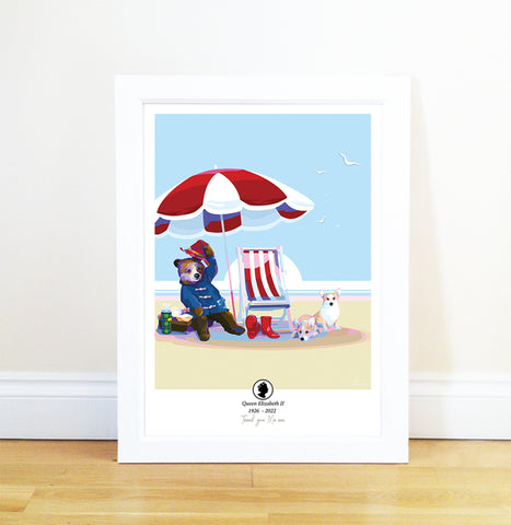 Thank you Ma'am Paddington Bear print and poster by Devon artist Becky Bettesworth