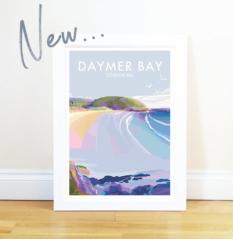 Daymer Bay travel poster by Becky Bettesworth