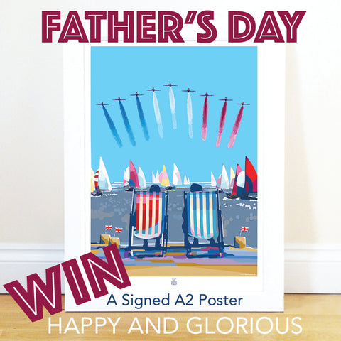 FATHERS DAY GIVE AWAY ON SOCIAL MEDIA. WIN A RED ARROWS 'HAPPY AND GLORIOUS' SIGNED BECKY BETTESWORTH  POSTER 