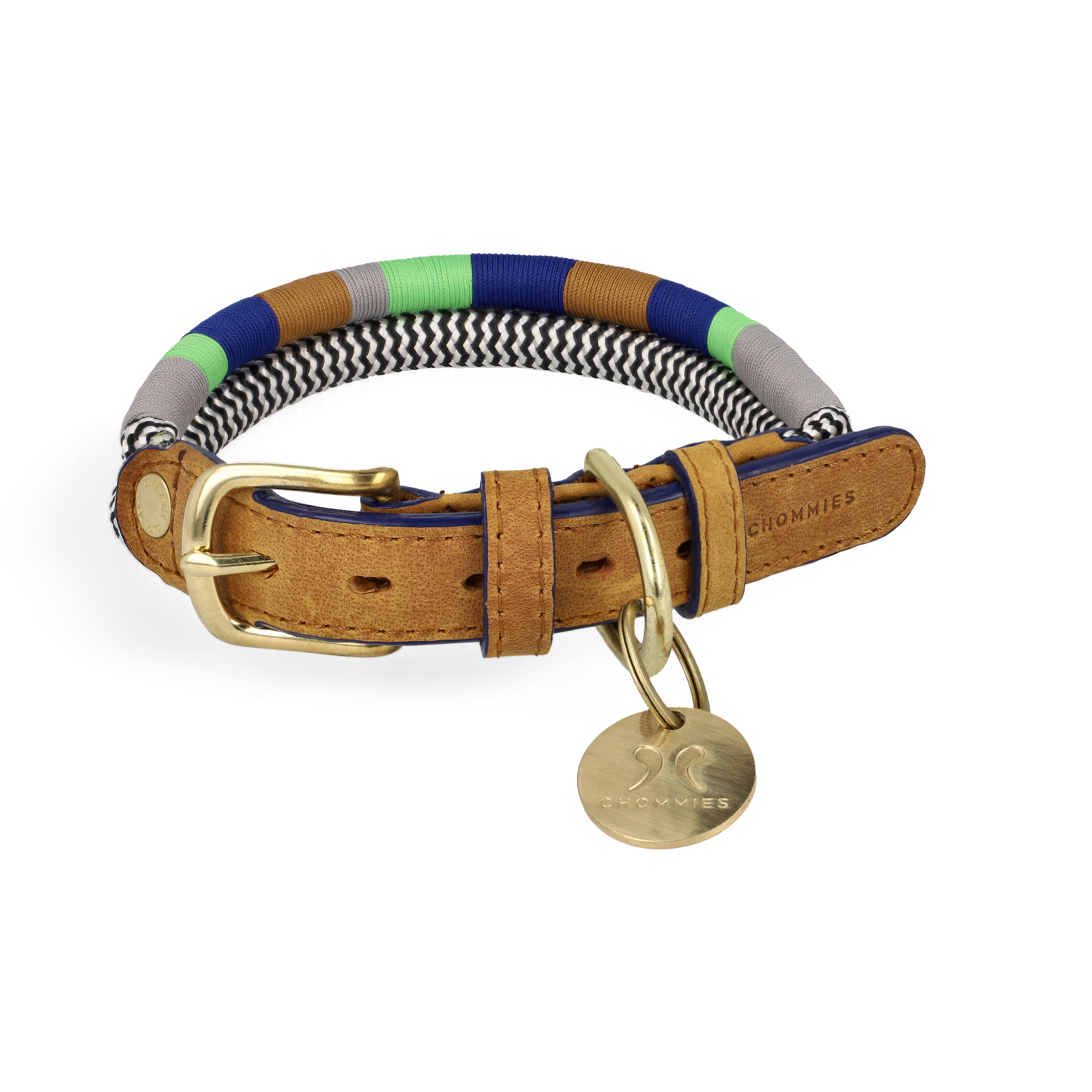 SUBLIME Adjustable Dog Collar, Blue Waves & Checkers • Shop Online at  Petmania •