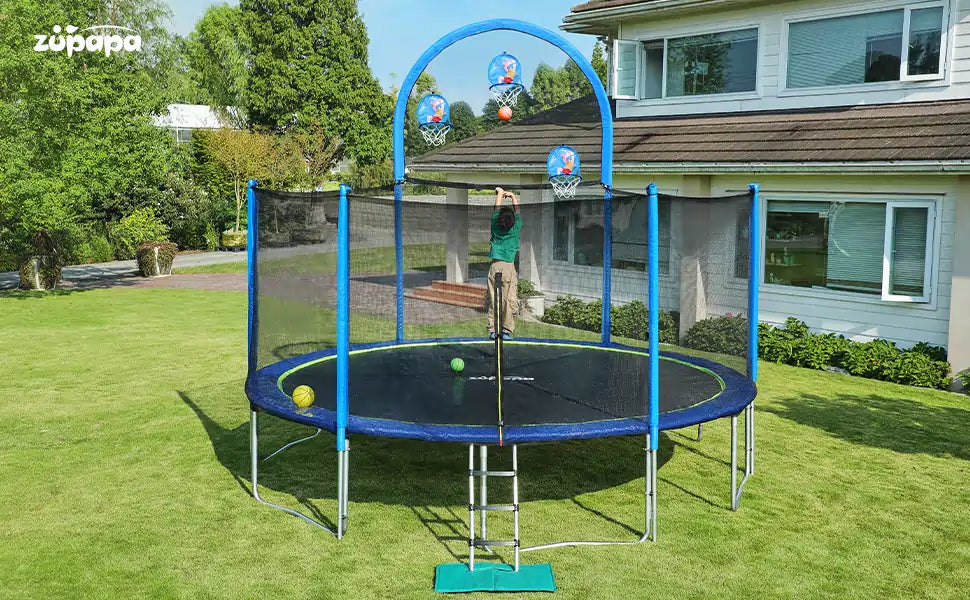 Zupapa Trampoline with Basketball Hoops