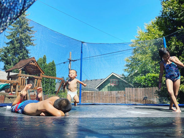 Water gaming on Zupapa trampoline, 2020 summer