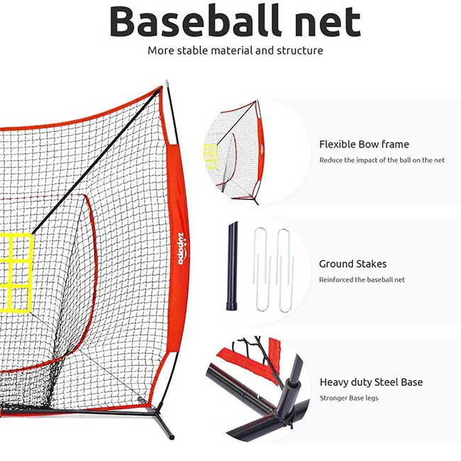 Durable 7' x 7' Practice Baseball Net