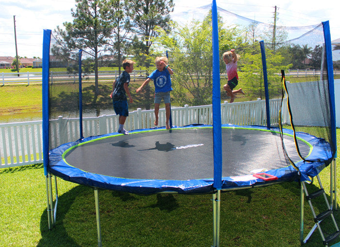 kids jump on 12ft trampoline