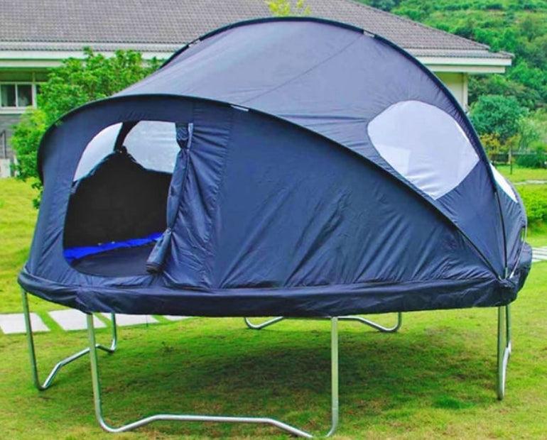 Old Trampoline Backyard Camping Tent