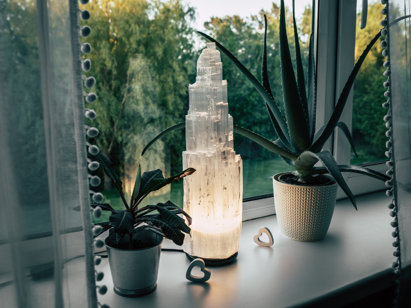 selenite by window