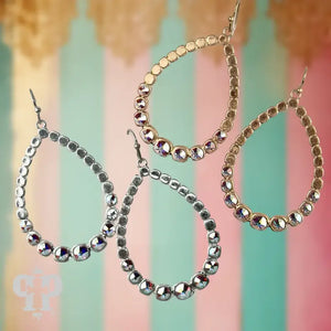 Matte Finish Teardrop Earring, Austrian Crystals - Wild's Creek & Co.