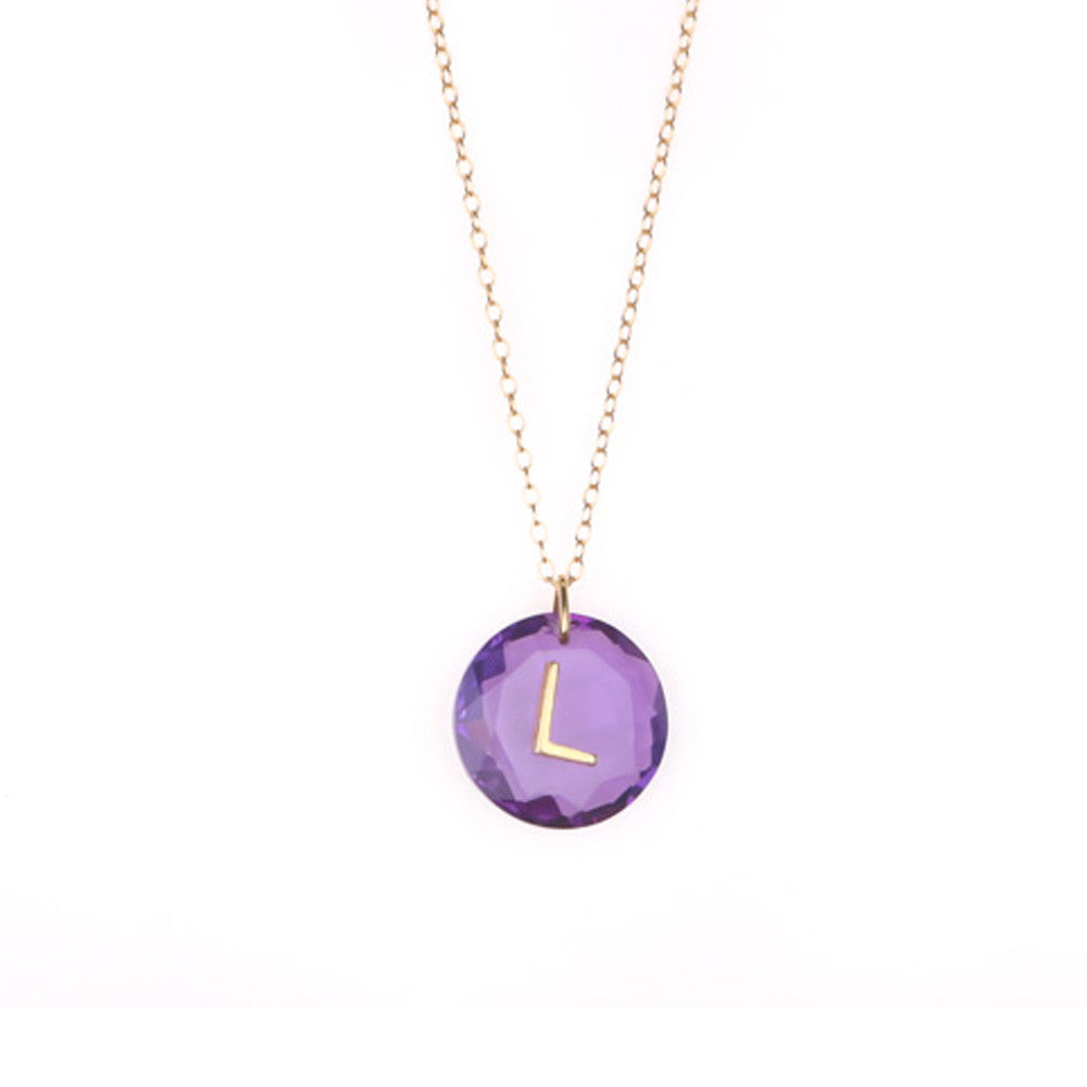 Like Letter Necklace Purple Amethyst