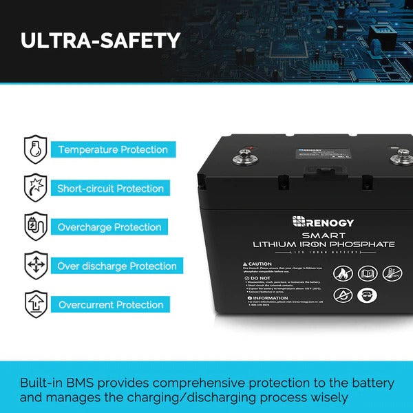 renogy smart 100ah lifepo4 battery