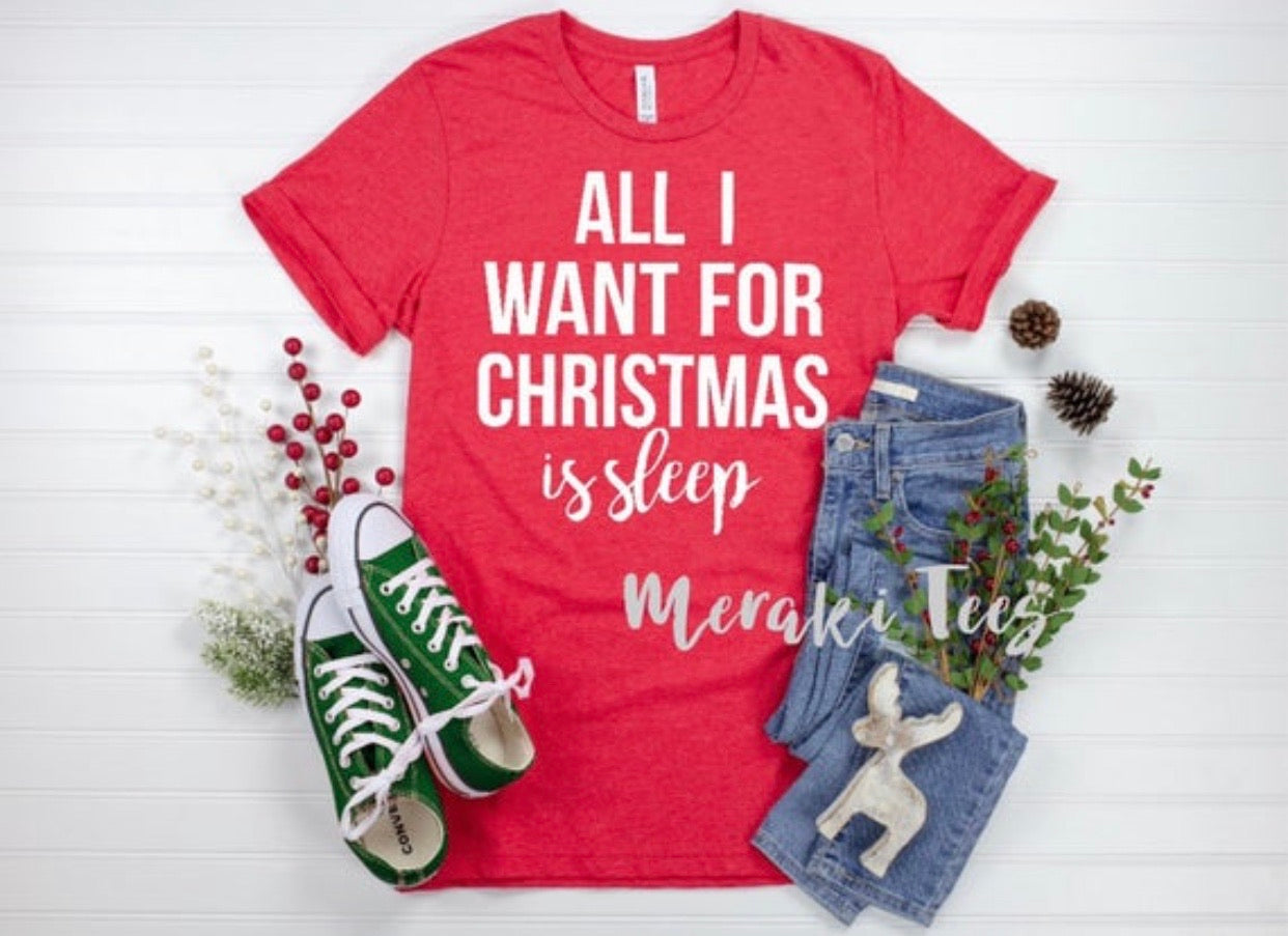 all i want for christmas is a nap shirt