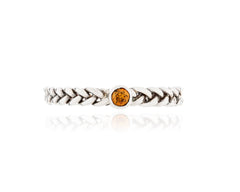 Braided Single Diamond Ring