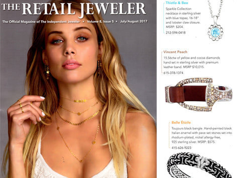 Vincent Peach Handmade Designer Jewelry published in The Retail Jeweler Magazine for Diamond Equestrian Bracelet