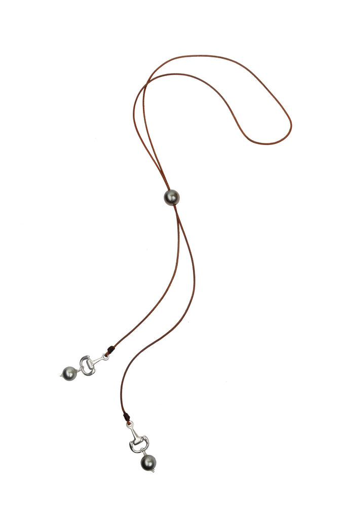 Equestrian Sliding Lariat, Tahitian – Designer Pearl and Leather ...