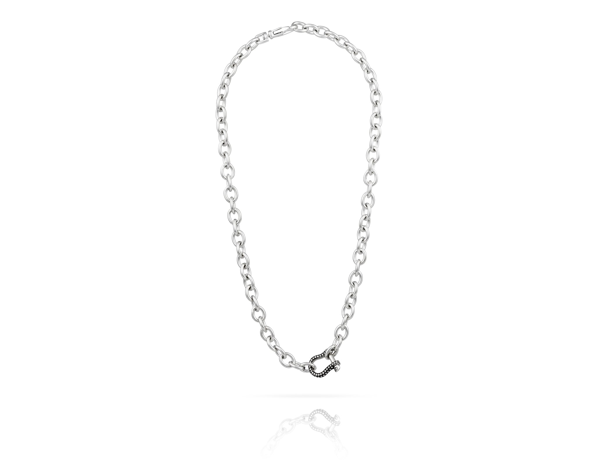 Petite Shackle Chain Necklace | Diamond