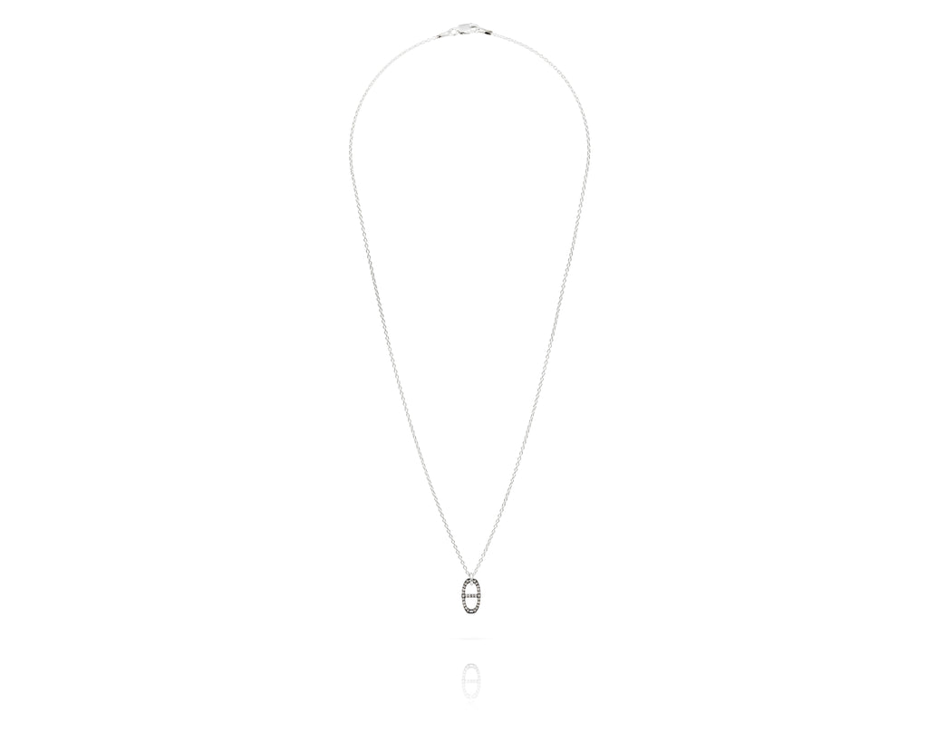 Small Diamond Kingston Charm Necklace – Designer Pearl and Leather ...