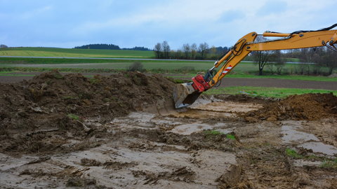 Digging is a crucial part of the waffle slab construction process.