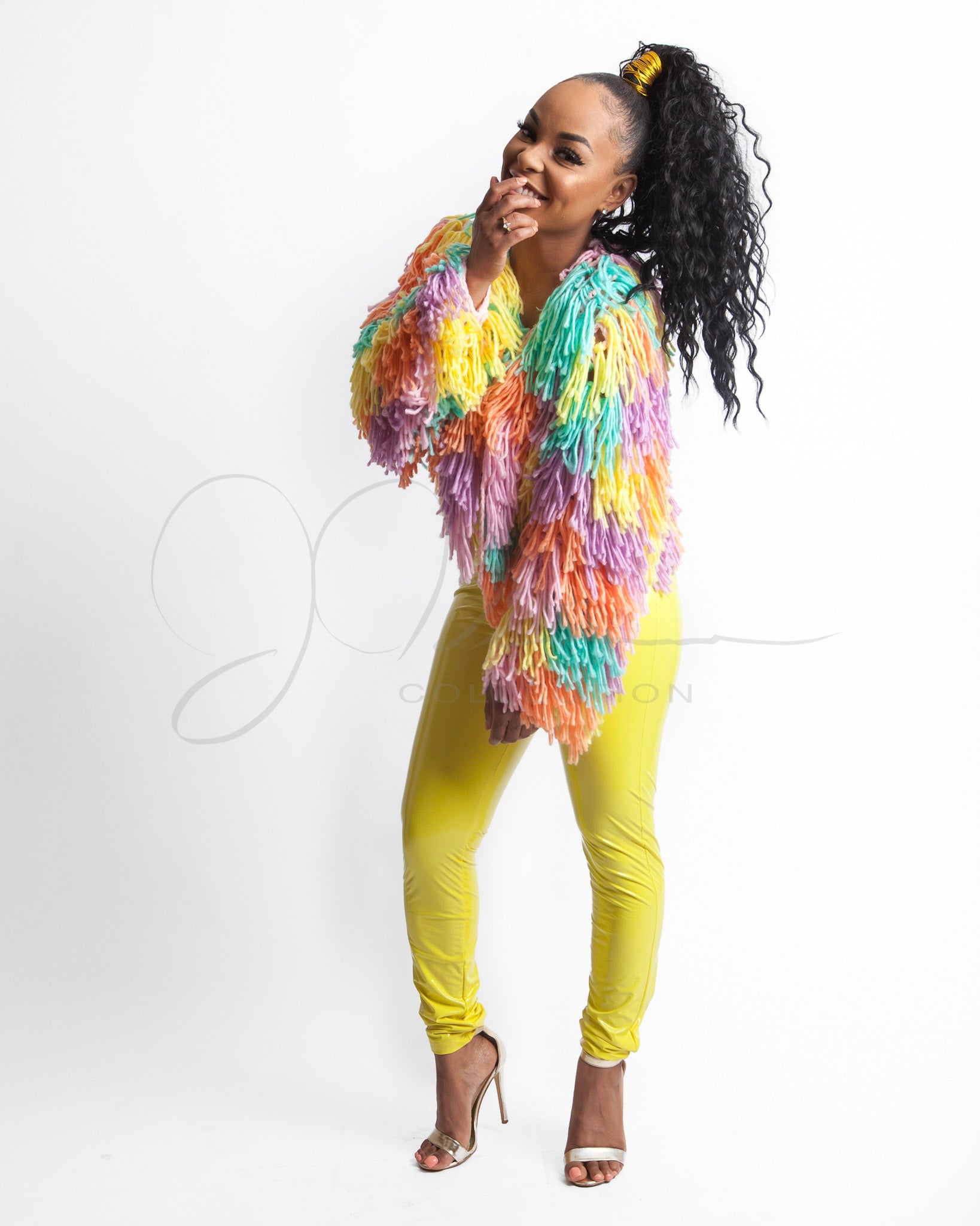 Rainbow Shaggy Cardigan