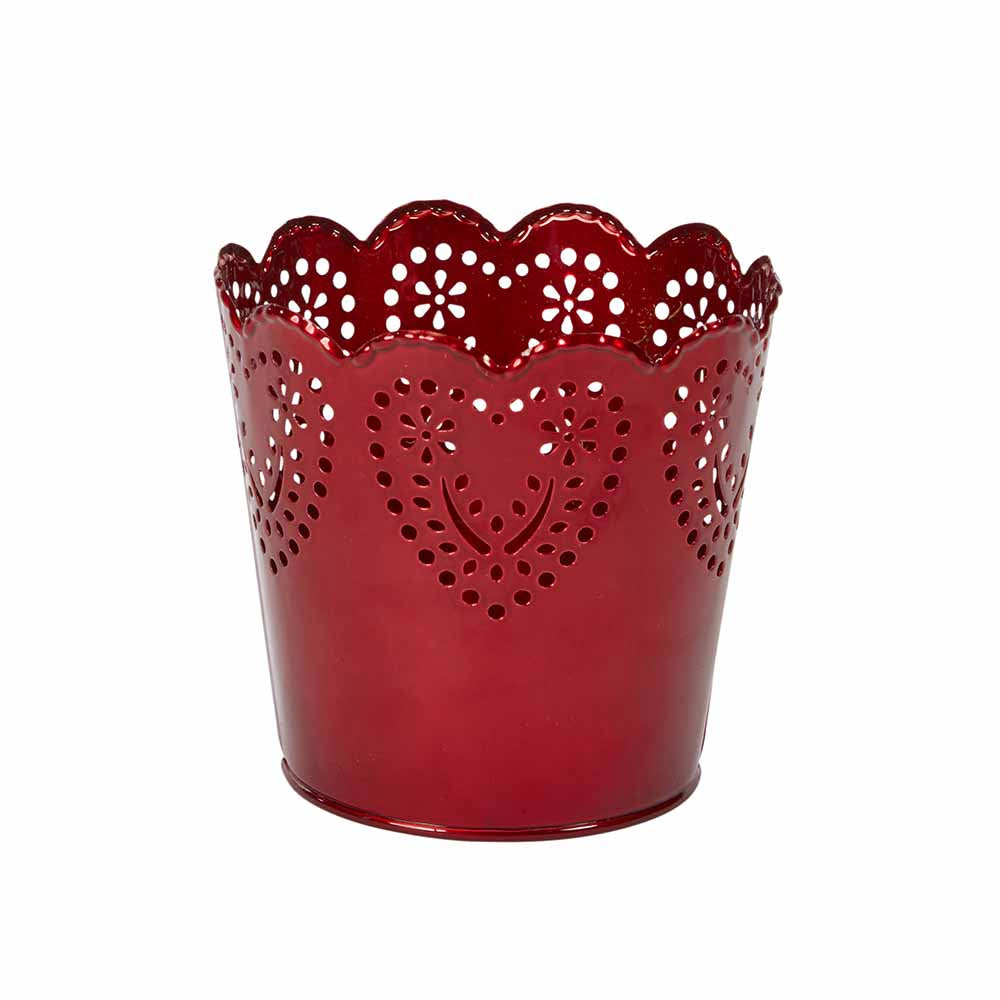 OASIS 4-1/2" Tin Pot Heart, Red | OASIS Floral Products